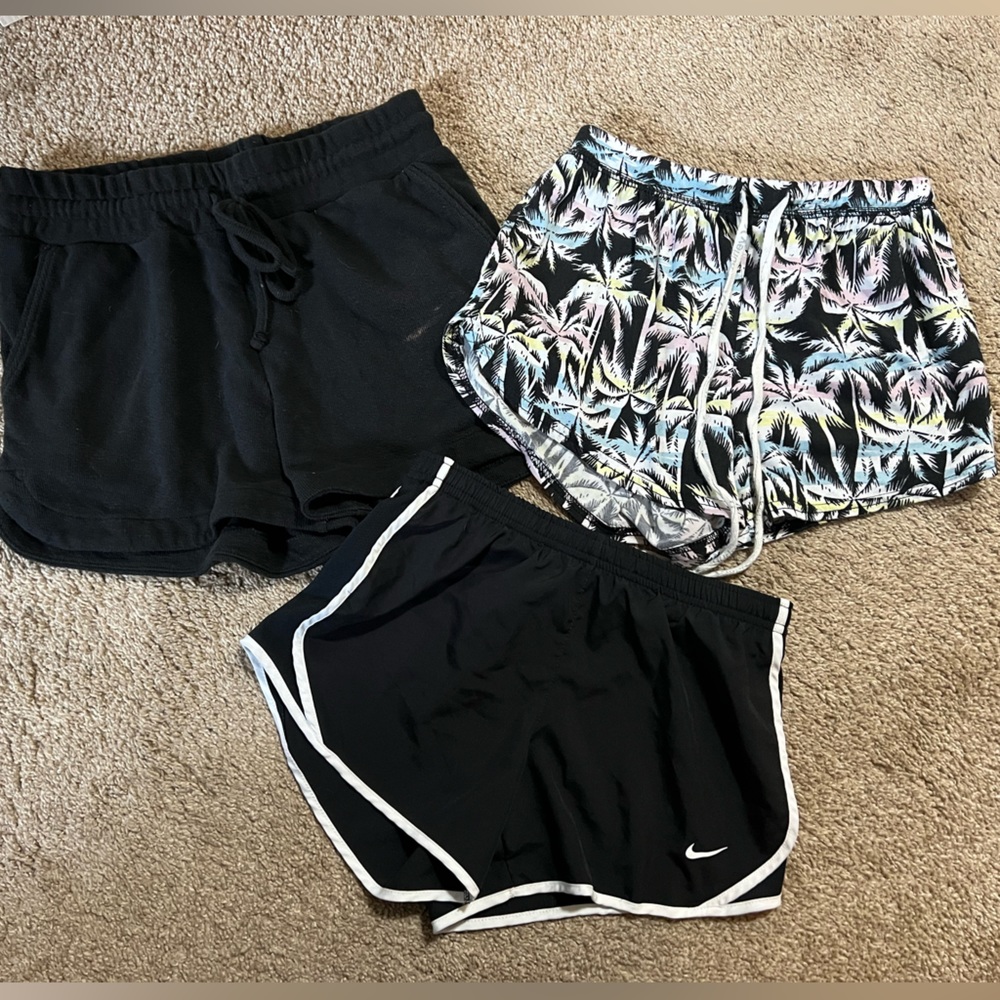 Women’s shorts lot of 3. Nike, Maurice’s and Hurley. All size small/xs